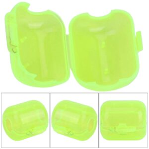 50 Pcs Plastic Fishing Hook Box, Clamshell Fluorescent Yellow Squid Lure Hook Box Cover Case Fishing Accessory Tackle Box(Medium)