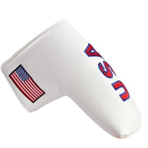 myartte golf head cover putter cover magnetic closure blade putter(white american flag)