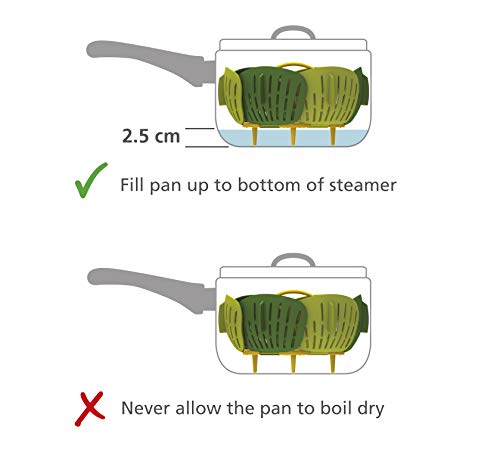 Joseph Joseph Bloom Folding Steamer Basket for Vegetables, Green