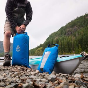 AquaQuest Sea View Clear Dry Bag - Small 5L Light Waterproof Sack - For Rafting, Paddle Boarding, Boating - Blue