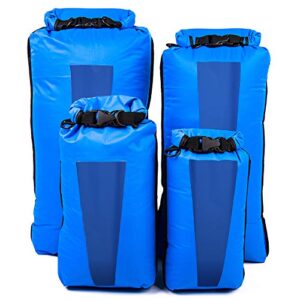 AquaQuest Sea View Clear Dry Bag - Small 5L Light Waterproof Sack - For Rafting, Paddle Boarding, Boating - Blue