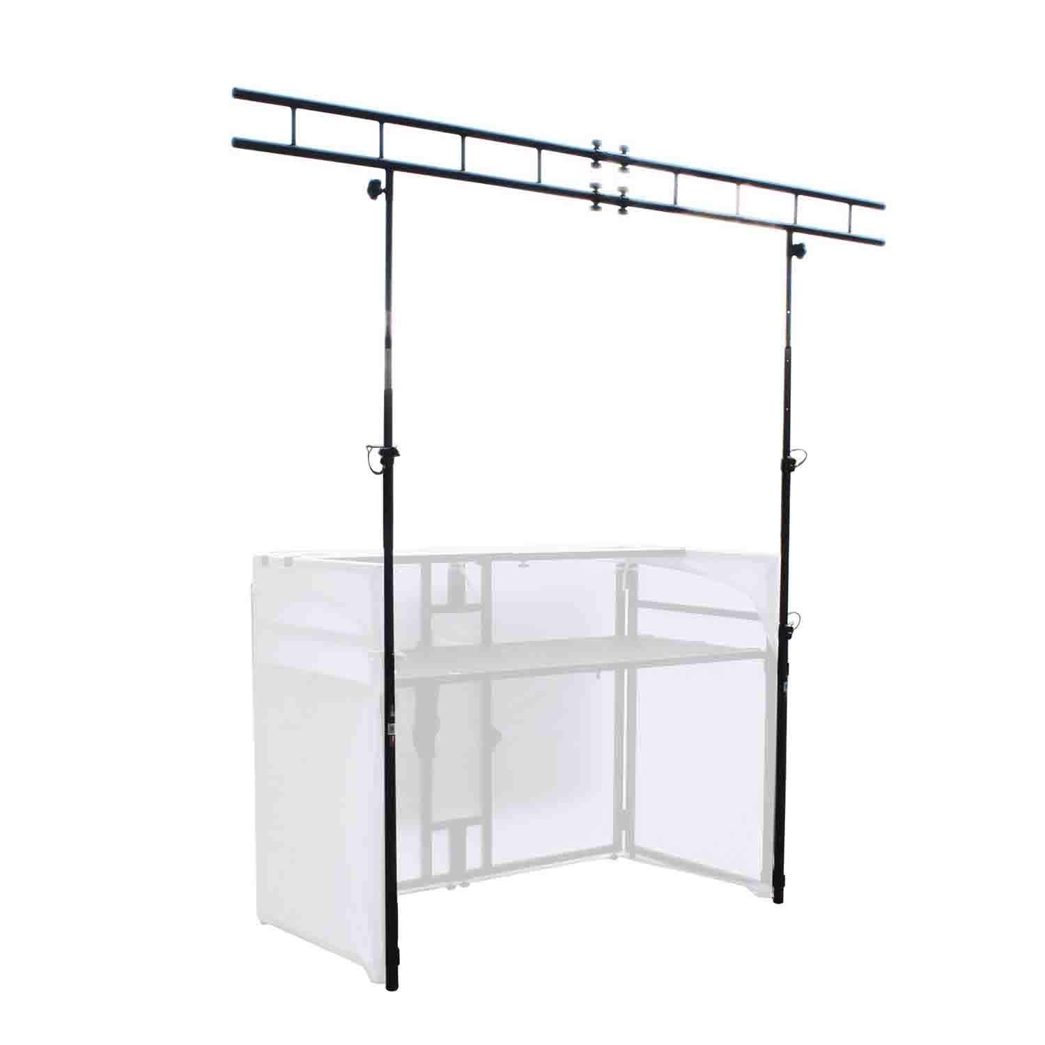 Prox XF-MESAMEDIAMK2 DJ Facade Table Station Includes TV Mount, White & Black Scrims and Carry Bag