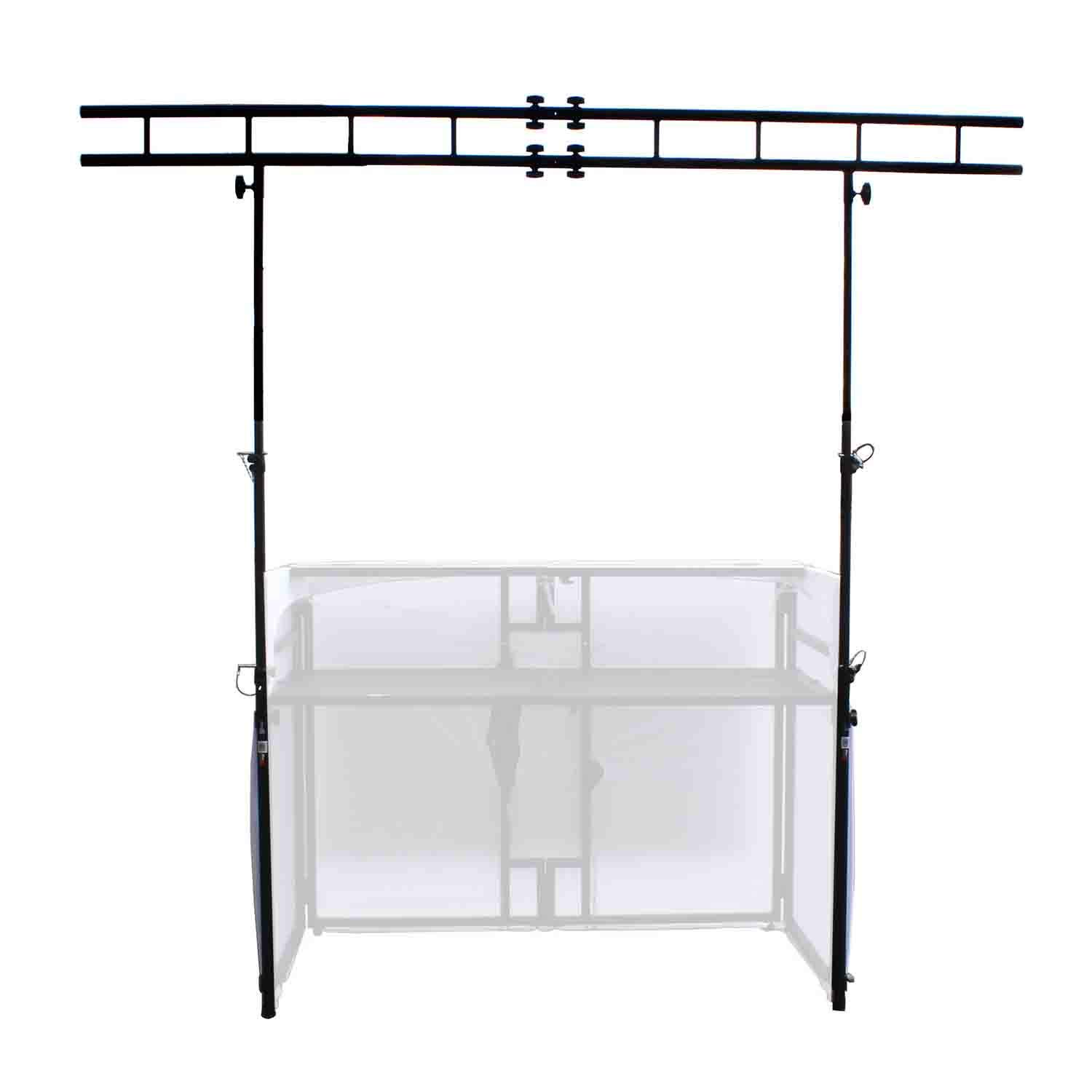 Prox XF-MESAMEDIAMK2 DJ Facade Table Station Includes TV Mount, White & Black Scrims and Carry Bag