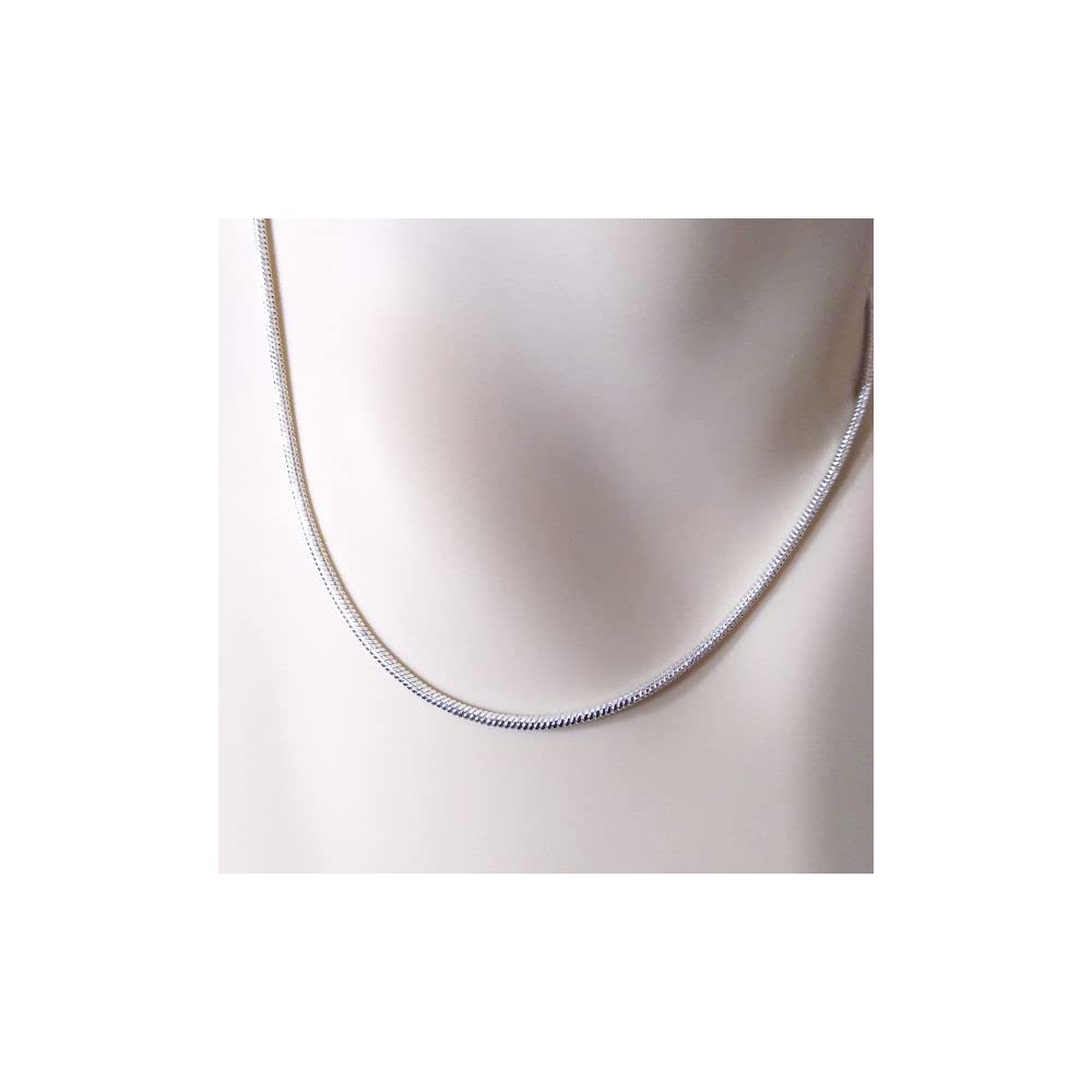 Verona Jewelers Sterling Silver 1.5MM 2MM Italian Solid Round Snake Chain Necklace-Sterling Silver Chain for Pendants, Magic Flexible Snake chain (18-30) (20, 3MM)