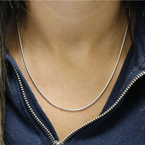 Verona Jewelers Sterling Silver 1.5MM 2MM Italian Solid Round Snake Chain Necklace-Sterling Silver Chain for Pendants, Magic Flexible Snake chain (18-30) (20, 3MM)