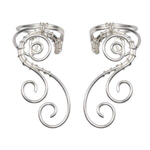 owmell non-piercing elf ear cuffs, flexible and durable, handmade alloy metal, fits most earring sizes