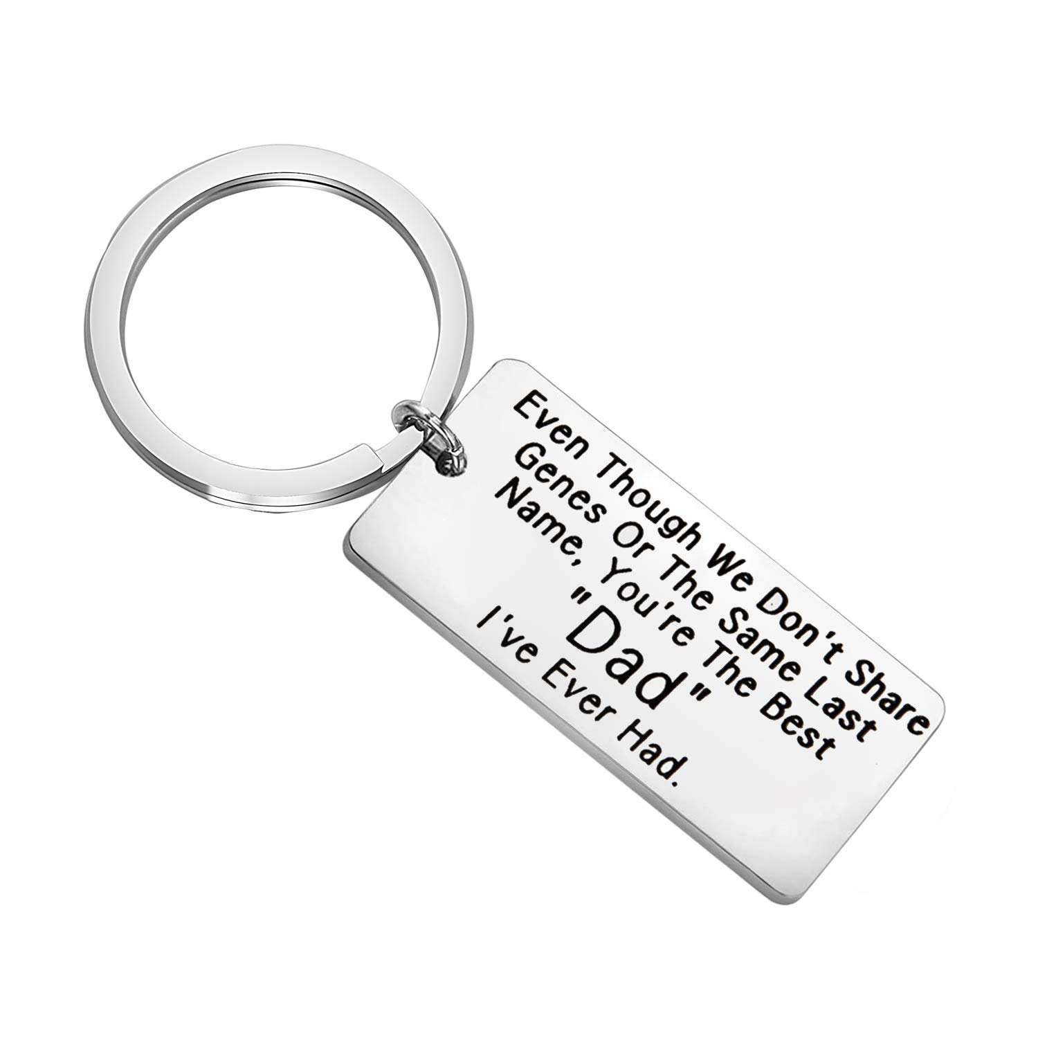 BEKECH Stepdad Gifts Step Dad Keychain from Stepdaughter Stepson Step Father Key Chain Idea Dad Birthday Gift Father-in-Law Gifts