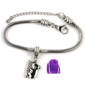 dave the bunny koala bracelet | stainless steel snake chain bracelet