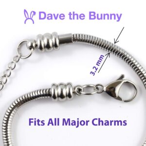 Dave The Bunny Koala Bracelet | Stainless Steel Snake Chain Bracelet