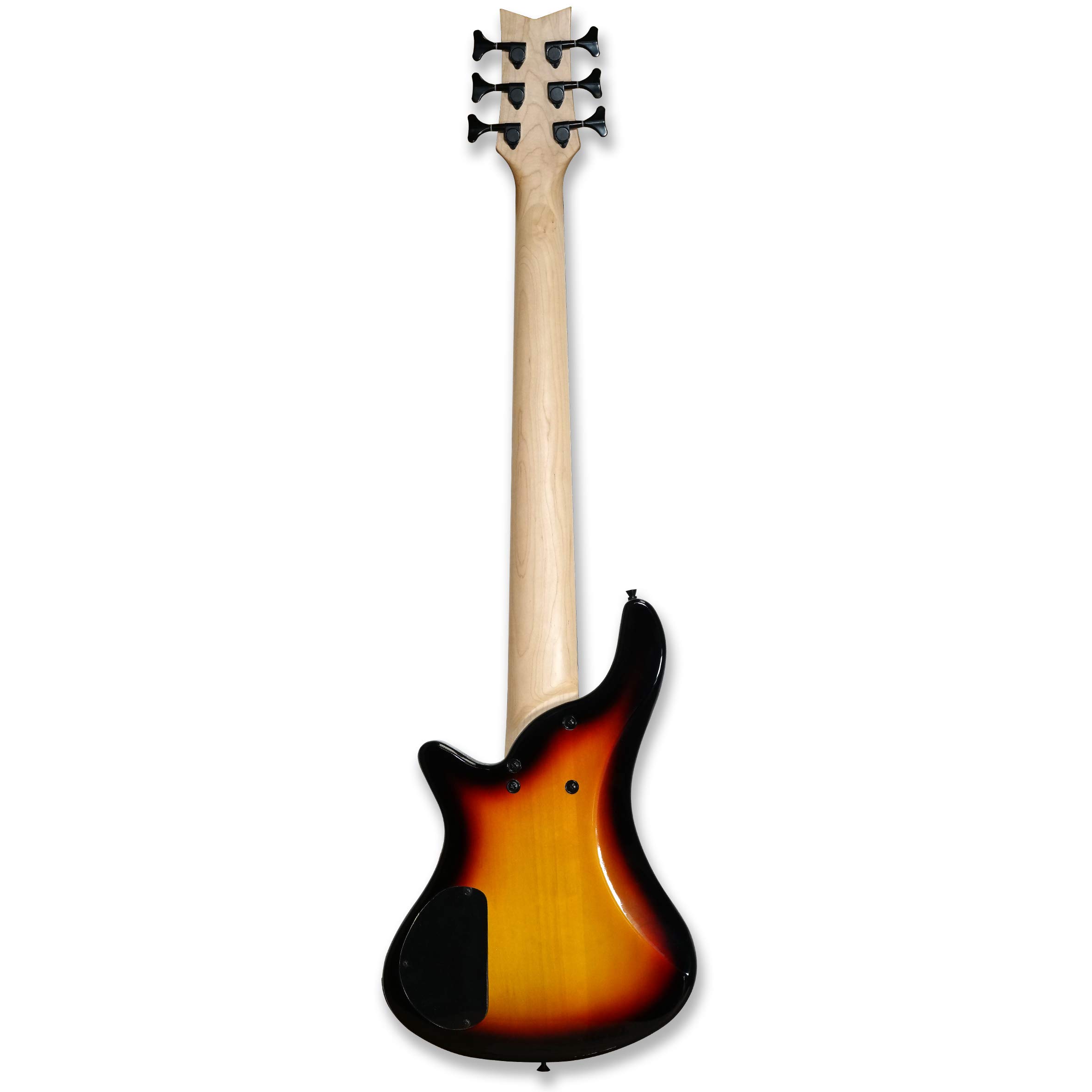 TARIO 6 String Electric Bass Bolt_On Maple Neck,Poplar Body Sunburst