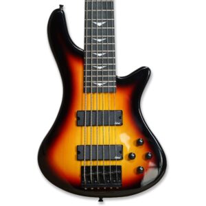 TARIO 6 String Electric Bass Bolt_On Maple Neck,Poplar Body Sunburst