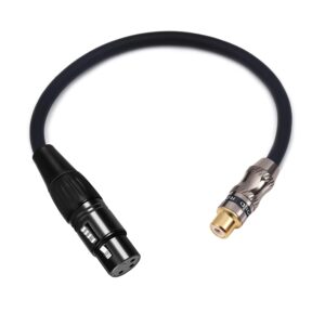 devinal xlr to rca female adapter, rca to xlr female short cable converter, gender changer audio connector coupler for mixer recorder amplifiers etc.