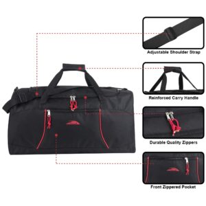 55 Liter, 24 Inch Lightweight Canvas Duffle Bags for Men & Women For Traveling, the Gym, and as Sports Equipment Bag/Organizer (Black 1)