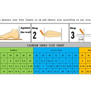 Casbeam Kids Breathable Sneakers Mesh Lightweight Easy Walk Casual Sport Strap Athletic Running Shoes for Boys Girls 050 All Black 34