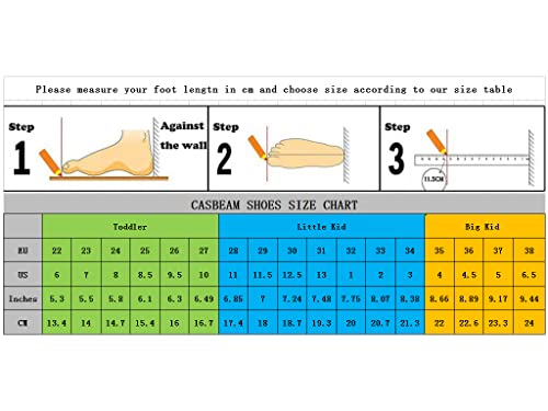 Casbeam Kids Breathable Sneakers Mesh Lightweight Easy Walk Casual Sport Strap Athletic Running Shoes for Boys Girls 050 All Black 34