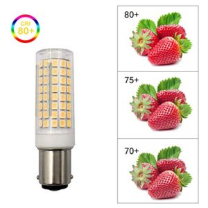 Lxcom Lighting 10W BA15D LED Corn Bulb 6 Pack Dimmable Double Contact Bayonet Base LED Bulb 80W Halogen Bulbs Equivalent JD Type T3 T4 Bulbs Daylight White 6000K 1000LM for Pendant Sewing Machine Bulb