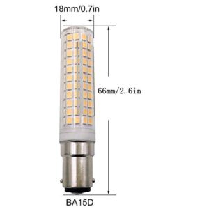 Lxcom Lighting 10W BA15D LED Corn Bulb 6 Pack Dimmable Double Contact Bayonet Base LED Bulb 80W Halogen Bulbs Equivalent JD Type T3 T4 Bulbs Daylight White 6000K 1000LM for Pendant Sewing Machine Bulb