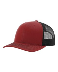 richardson snapback trucker cap adjustable cardinal/black