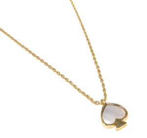 kate spade new york signature spade mother of pearl gold plated mini charm pendant necklace cream