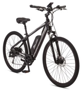 schwinn voyageur electric bike, hub-drive, large step-over frame, black