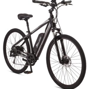 Schwinn Voyageur Electric Bike, Hub-Drive, Large Step-Over Frame, Black