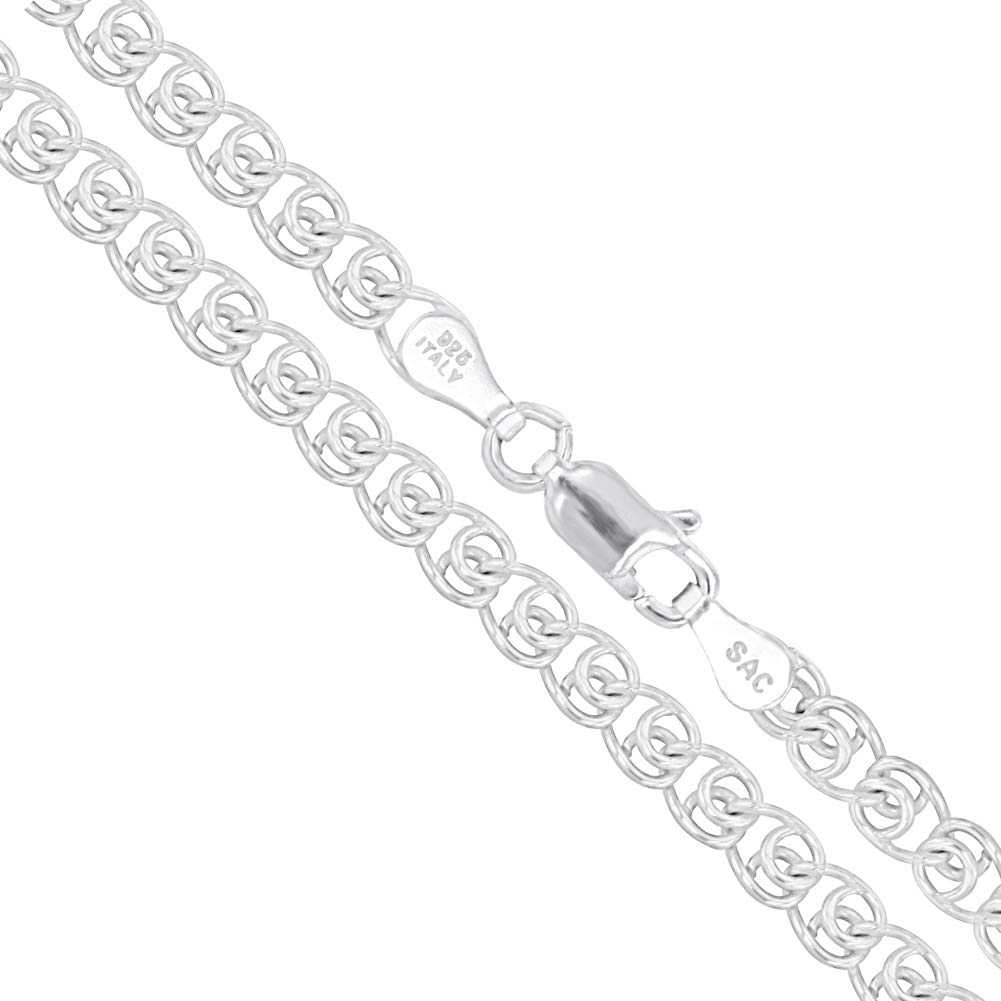 Sterling Silver Italian Love Heart Chain 3.5mm Solid 925 Italy Infinity Promise Bracelet Anklet 7"