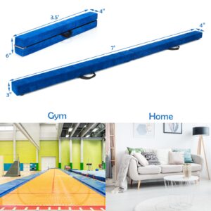 Giantex 7FT Folding Floor Balance Beam for Girls, Boys, Toddlers, Teens Sports Gymnastics Skill Performance Training Easy Storage (Blue)