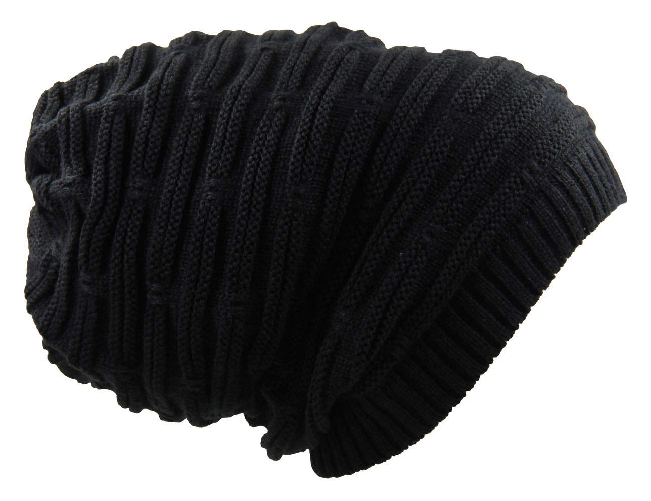 RW Rasta Stretch Long Beanie Hats (Black)