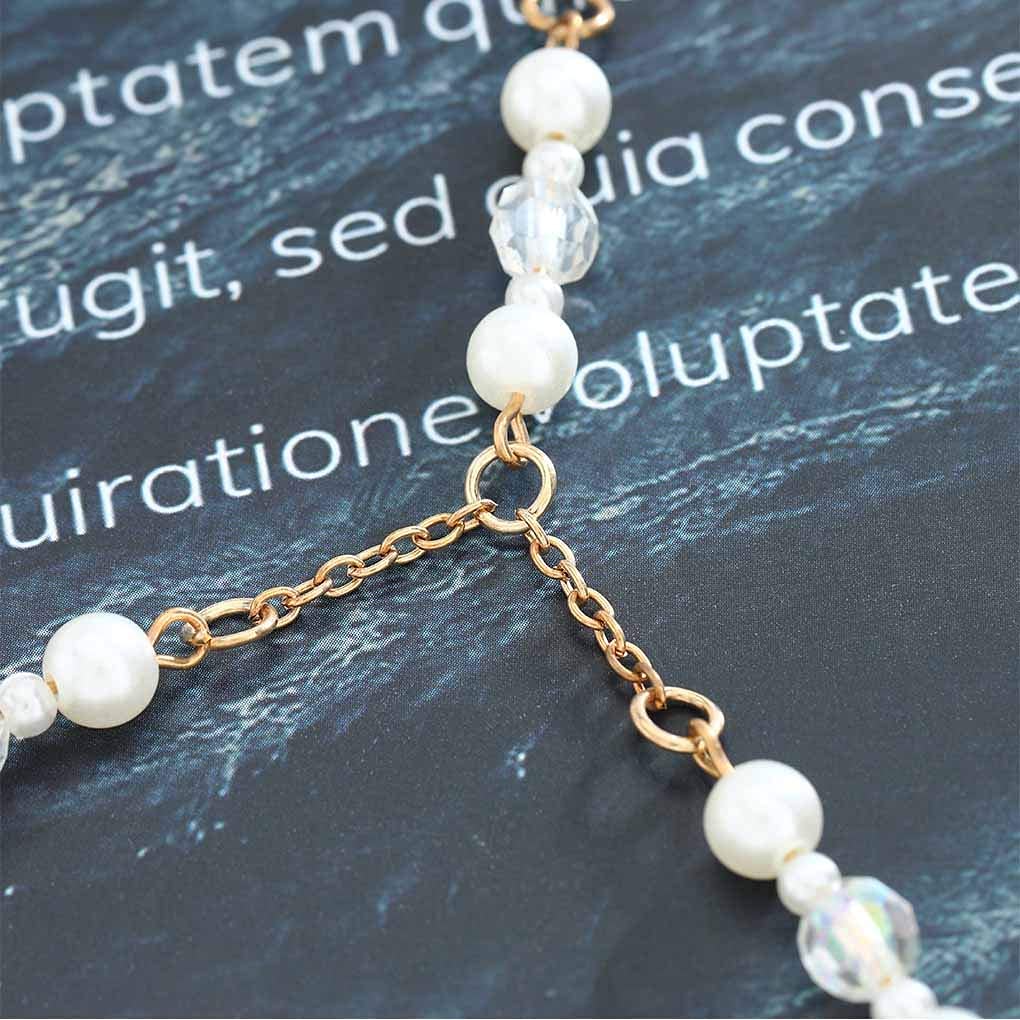 Olbye Pearl Toe Ring Anklet Bracelet Gold Barefoot Sandals Personalize Foot Chain Jewelry for Women Beach Wedding 2 Pcs