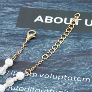 Olbye Pearl Toe Ring Anklet Bracelet Gold Barefoot Sandals Personalize Foot Chain Jewelry for Women Beach Wedding 2 Pcs