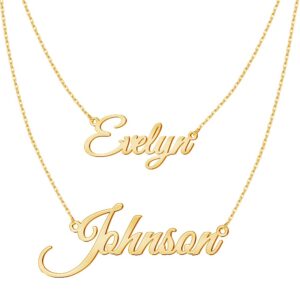 tinyname custom name necklace personalized, 18k gold plated personalized layered choker name plate necklace customized name necklace for women