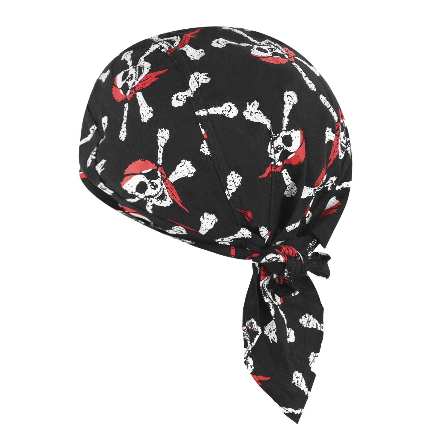 Cotton Skull Cap, Unisex Bandana Hat Pirate Headscarf Sports Headwear Sun UV Protection Cycling Bandana Running Beanie Bike Motorcycle Under Helmet Liner