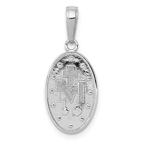 Diamond2Deal 14k White Gold Miraculous Medal Pendant Fine Jewelry