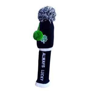 loxasum golf head covers for driver fairway woods with long neck design vintage sock pom pom golf club headcovers