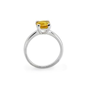 YoTreasure 1.82 Ct. Natural Healing Crystal Citrine Solid 925 Sterling Silver Ring Jewelry