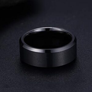 PJ Jewelry 8mm Tungsten Carbide Wicca Pagan Triple Moon Goddess Wedding Bands Engagement Ring for Men Women