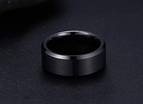 PJ Jewelry 8mm Tungsten Carbide Wicca Pagan Triple Moon Goddess Wedding Bands Engagement Ring for Men Women