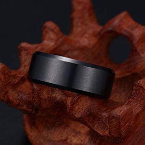 PJ Jewelry 8mm Tungsten Carbide Wicca Pagan Triple Moon Goddess Wedding Bands Engagement Ring for Men Women