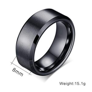 PJ Jewelry 8mm Tungsten Carbide Wicca Pagan Triple Moon Goddess Wedding Bands Engagement Ring for Men Women