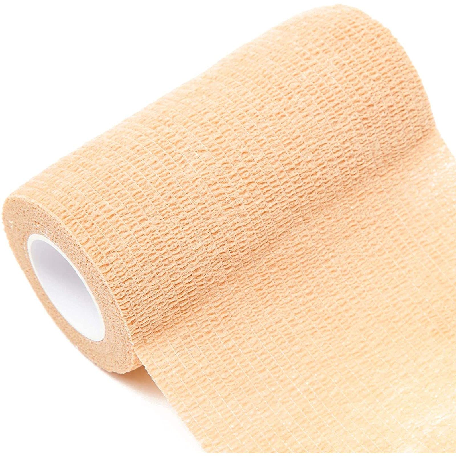 Juvale 12 Rolls Self Adhesive Bandage Wraps, 4 Inch x 5 Yards Cohesive Vet Tape for First Aid (Tan)