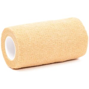 Juvale 12 Rolls Self Adhesive Bandage Wraps, 4 Inch x 5 Yards Cohesive Vet Tape for First Aid (Tan)