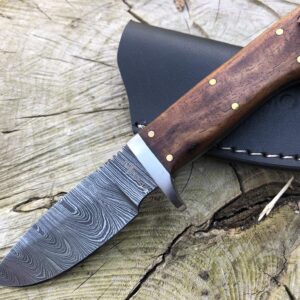 Perkin 6.5 Inches Damascus Steel Hunting Knife With Sheath SK300