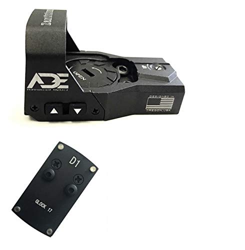 ADE Zantitium RD3-015 Red Dot Sight + Rear Sight Optic Mounting Plate/Adapter for All Glock (Non-MOS,Non-Aftermarket Slide) Standard, Canik TP9SF and Taurus GX4/G3C/G3 with Factory Steel Sight Pistol