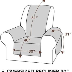 ASHLEYRIVER Reversible Recliner Chair Cover, Sofa Slipcover for Dogs, 3 Cushion Couch Protector (Recliner Oversize: Chocolate/Beige)