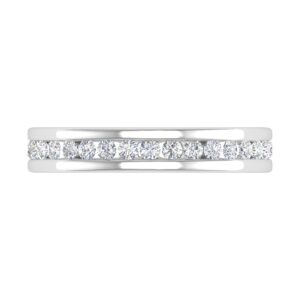 1/2 Carat Channel Set Diamond Wedding Eternity Ring Band in 14K White Gold (Ring Size 6)