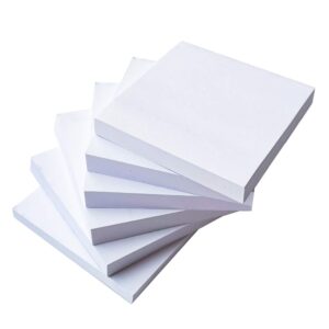 White Sticky Notes 6 Pads 3 X 3 Inch 100 Sheets/Pad Self-Stick Notes Pads 600 Sheets Total