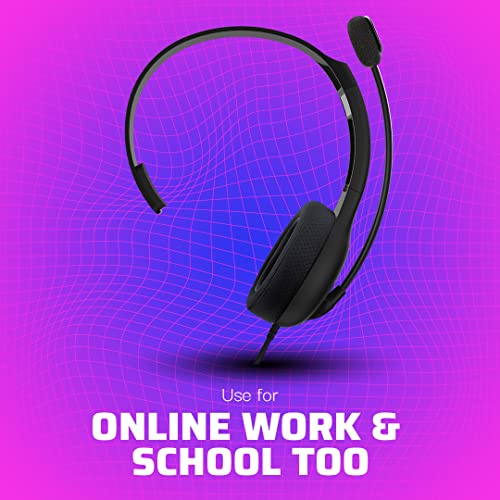 PDP LVL30 Wired Headset with Single-Sided One Ear Headphone for PC, Xbox - Mac, Tablet Compatible - Noise-Cancelling Mic - Lightweight, Cool Comfort, Great for Gaming , School and Remote Work - Black