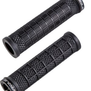 Marque Grapple Mountain Bike Handlebar Grips – Single Lock-On Ring MTB and BMX Bicycle Handle Bar with Non-Slip Grip (Phantom Black)