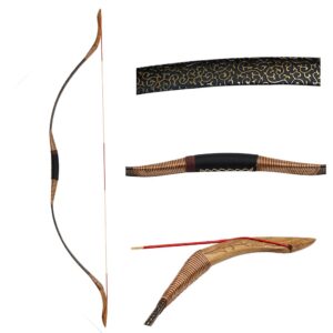 IRQ Archery Recurve Bow 5Set,Traditional Hunting Longbow for Shooting Target Wooden Handmade (30 LBS)