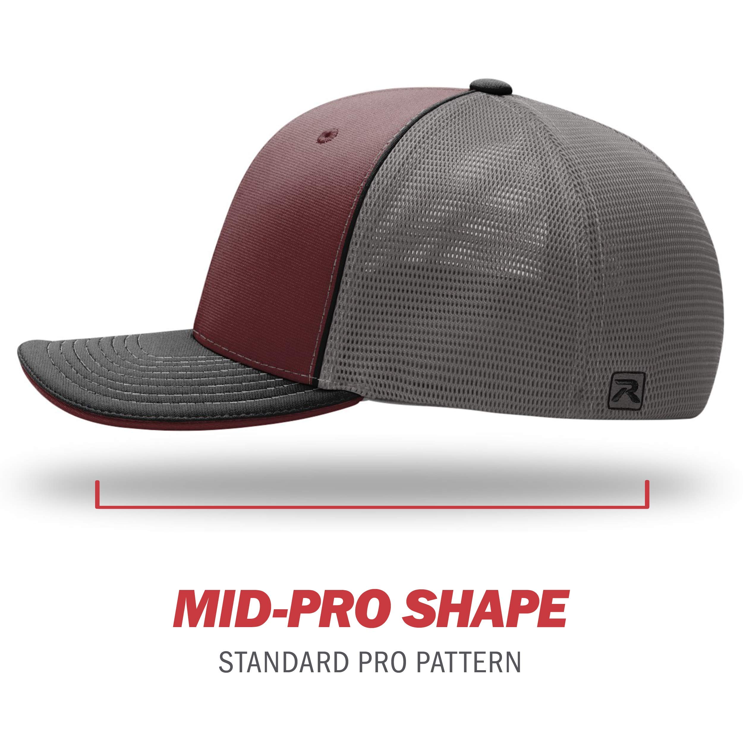 Richardson Unisex 172 Trucker Pulse Sportmesh R-Flex Baseball Cap, Tri Maroon/Charcoal/Black LG-XL, Large/X-Large